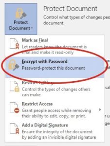 How to encrypt a Microsoft Office document with a password.